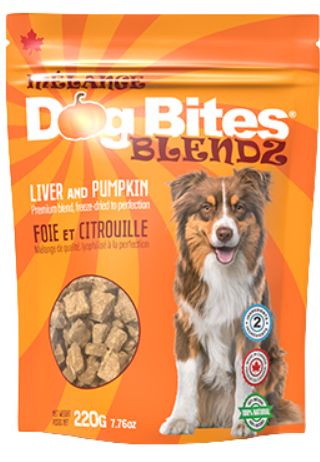 Mélange de foie de bœuf et de citrouille lyophilisés – Dog Bites