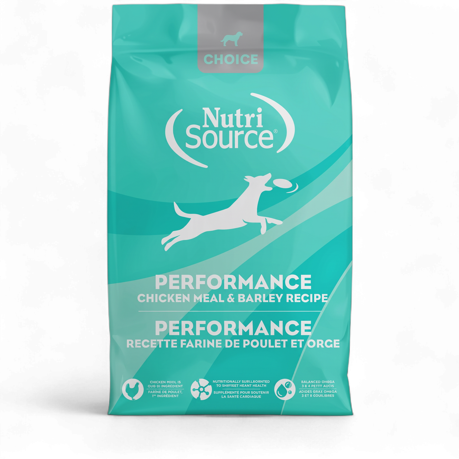 NutriSource® Choice – Performance au poulet – Nourriture sèche pour chiens adultes actifs – Avec grains – 18,14 kg