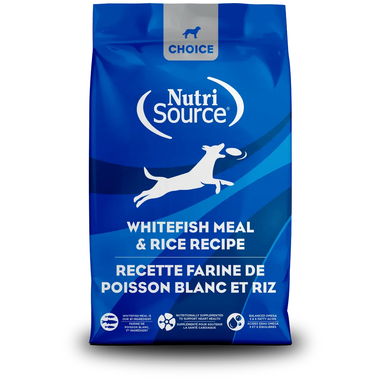 NutriSource Choice – Poisson blanc et riz pour chiens adultes