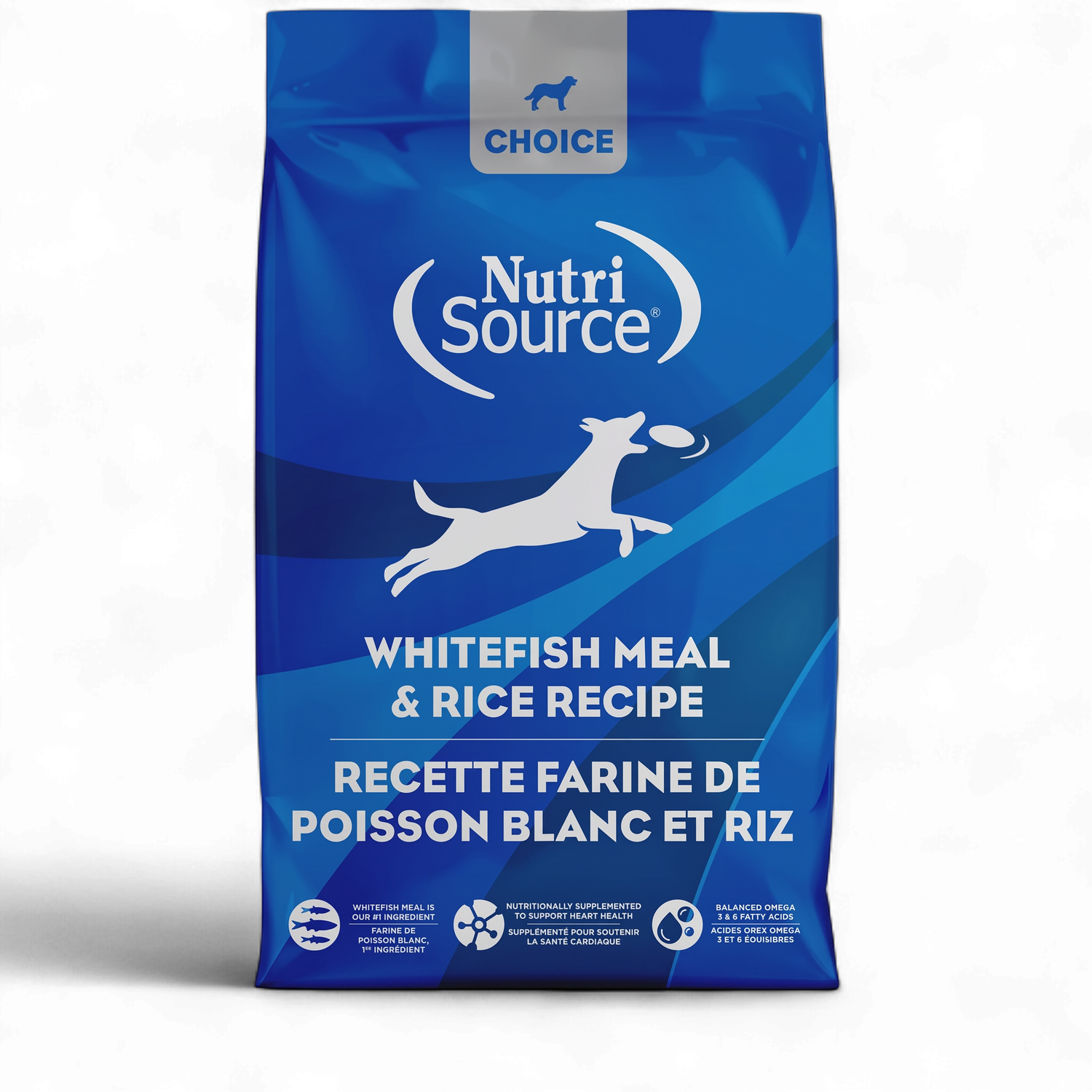 NutriSource – Choice – Nourriture pour chien adulte au poisson blanc et au riz – Avec grains – 40 lb