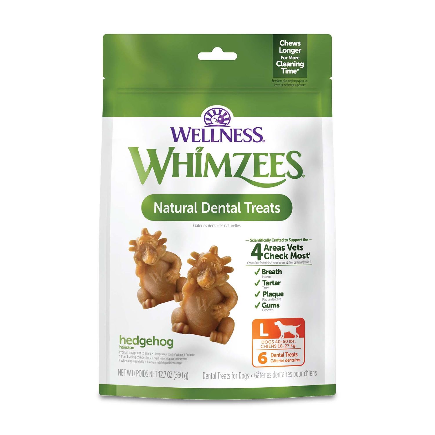 WHIMZEES par Wellness – Hérisson dentaire pour grands chiens, 6 unités
