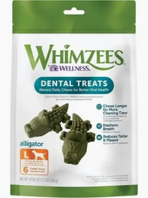 WHIMZEES – Alligator dentaire pour grands chiens, 6 unités