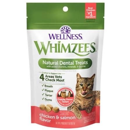 WHIMZEES – Gâteries dentaires pour chats au poulet et au saumon