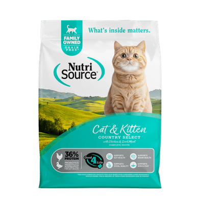 NutriSource Country Select – Nourriture sèche sans grains pour chats et chatons 5,44 kg