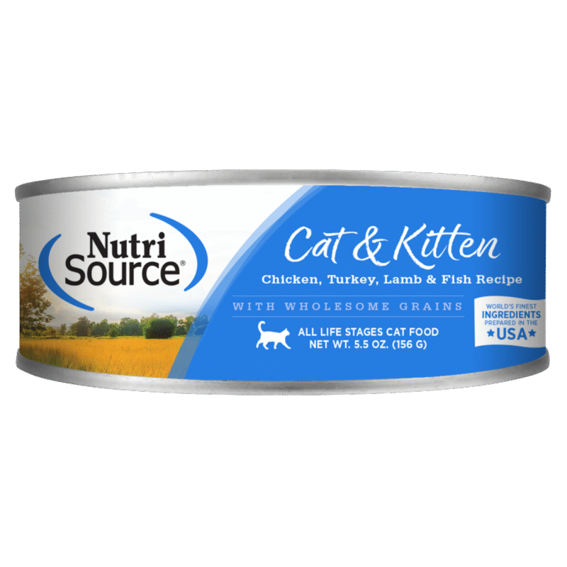 NutriSource – Nourriture humide au poulet, à la dinde, à l’agneau et au poisson pour chats et chatons 156 g