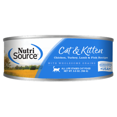 NutriSource – Nourriture humide au poulet, à la dinde, à l’agneau et au poisson pour chats et chatons 156 g