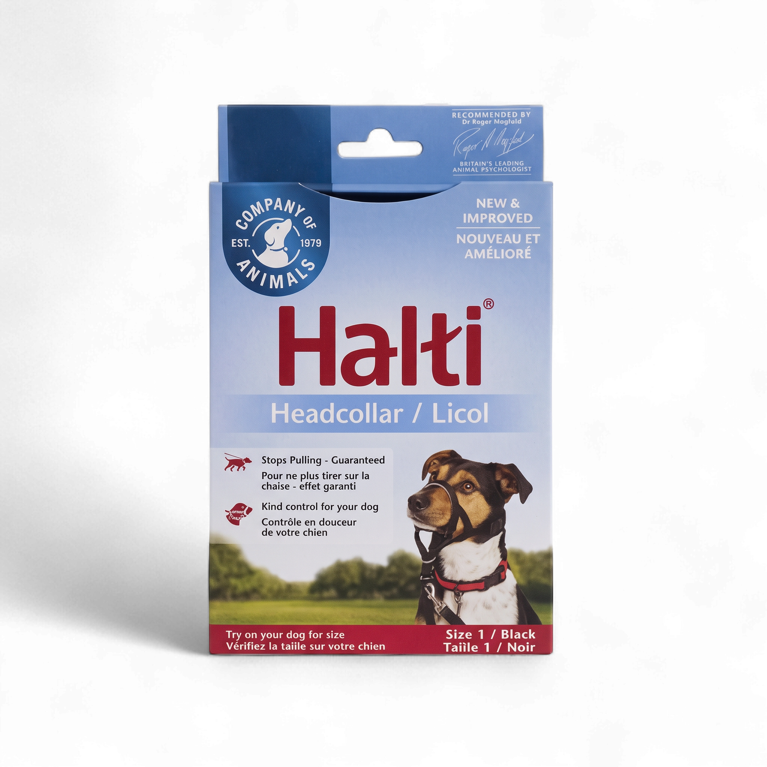 HALTI – Licou noir pour chien, grandeur 1