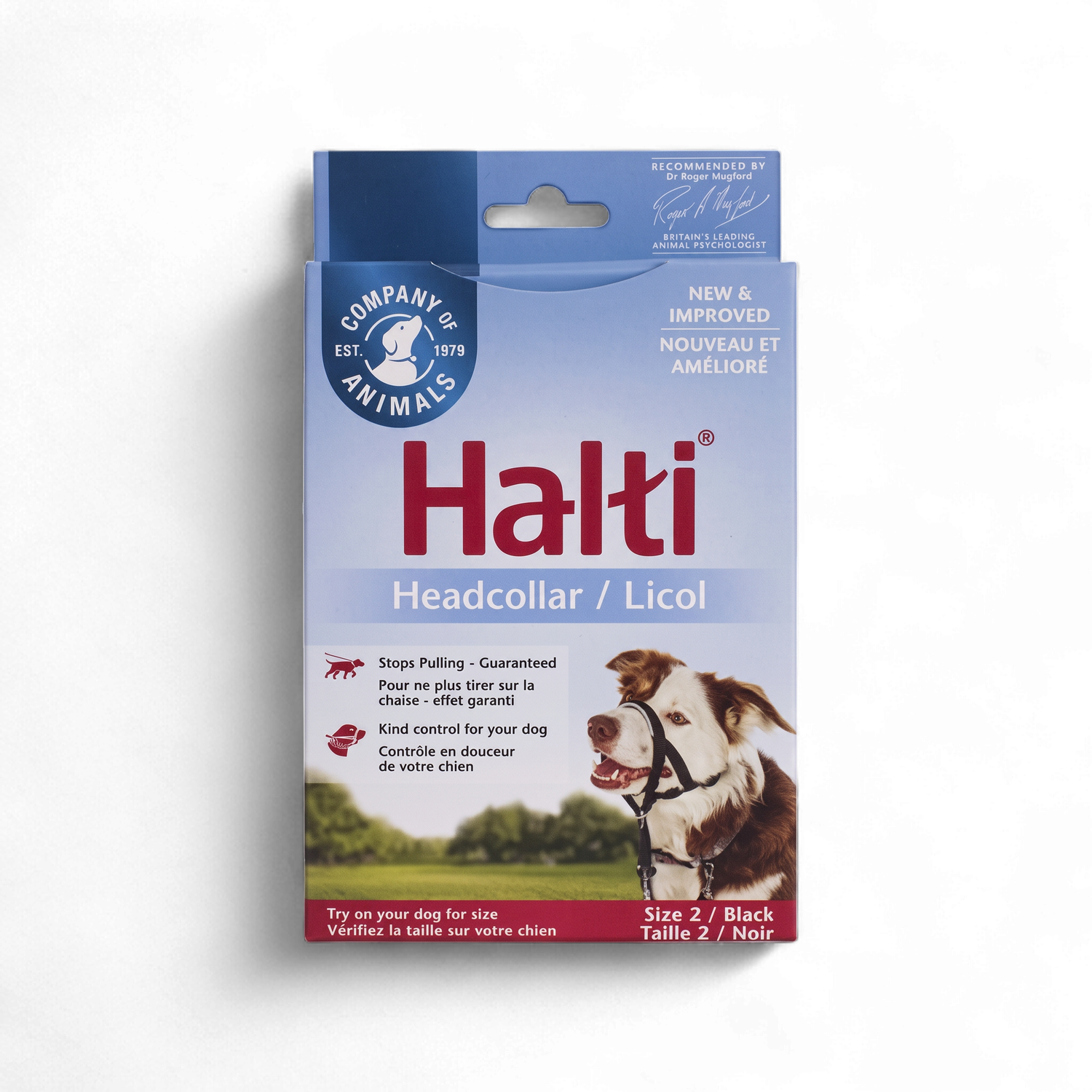 HALTI – Licou noir pour chien, grandeur 2