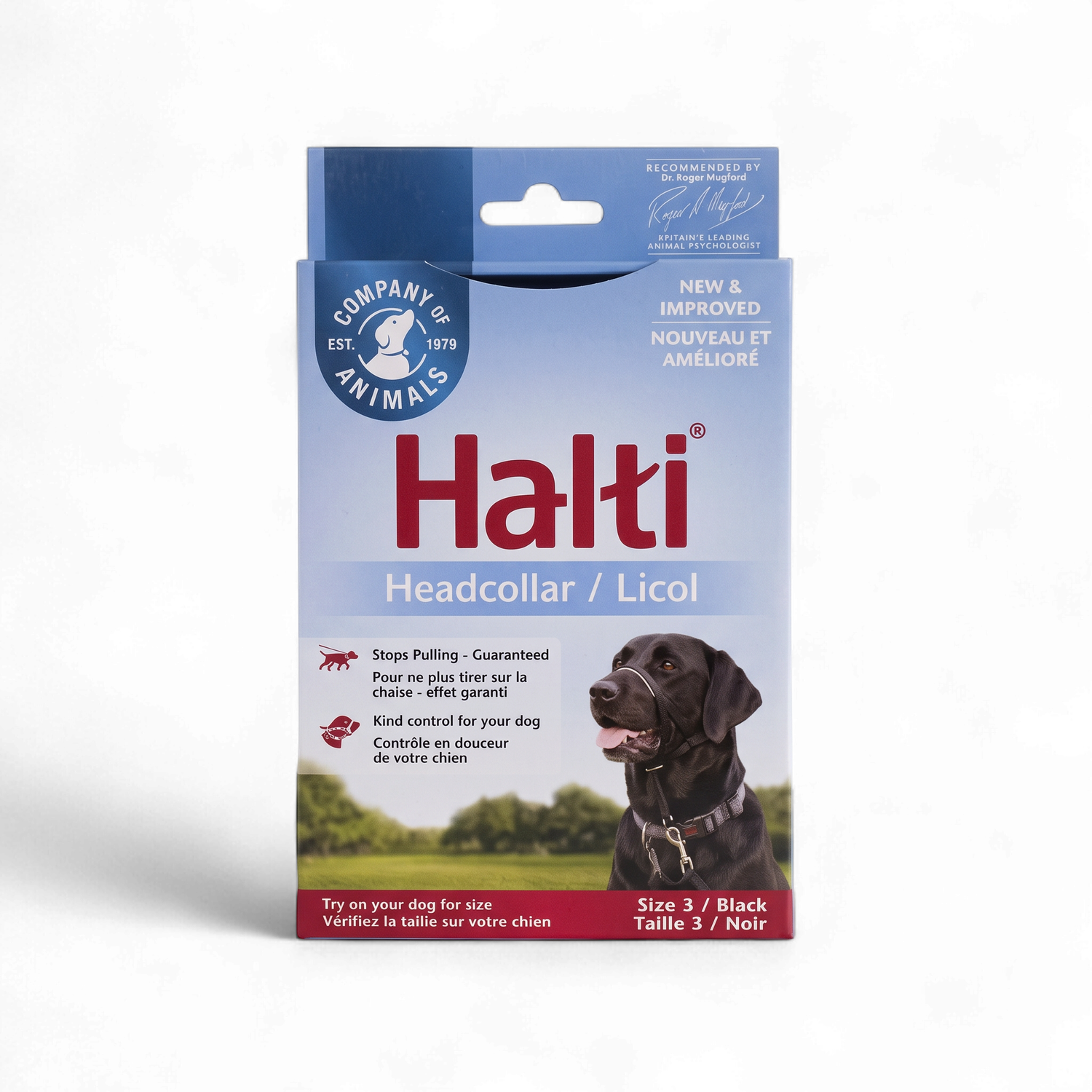 HALTI – Licou noir pour chien, grandeur 3