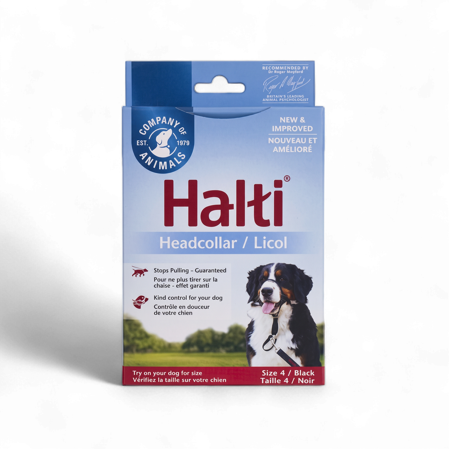 HALTI – Licou noir pour chien, grandeur 4