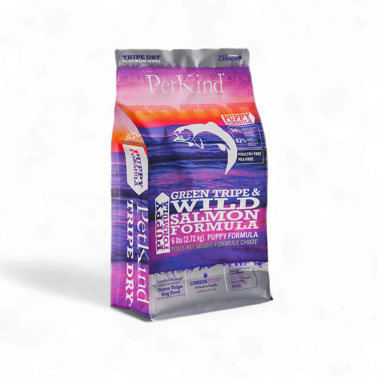 PetKind – Tripe Dry Puppy – Nourriture pour chien chiot à la tripe verte d’agneau et au saumon – Sans grains