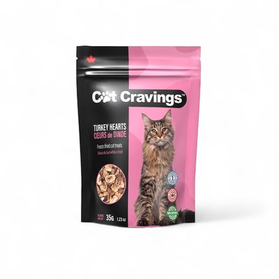 Cat Cravings® – Gâteries pour chats aux cœurs de dinde lyophilisés – Sans grains – 35 g
