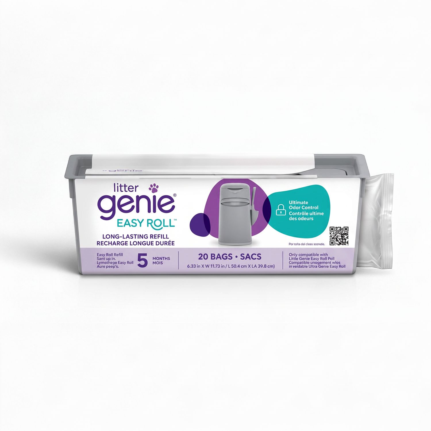 Litter Genie® – Recharge Easy Roll pour seau à litière pour chats – 20 sacs
