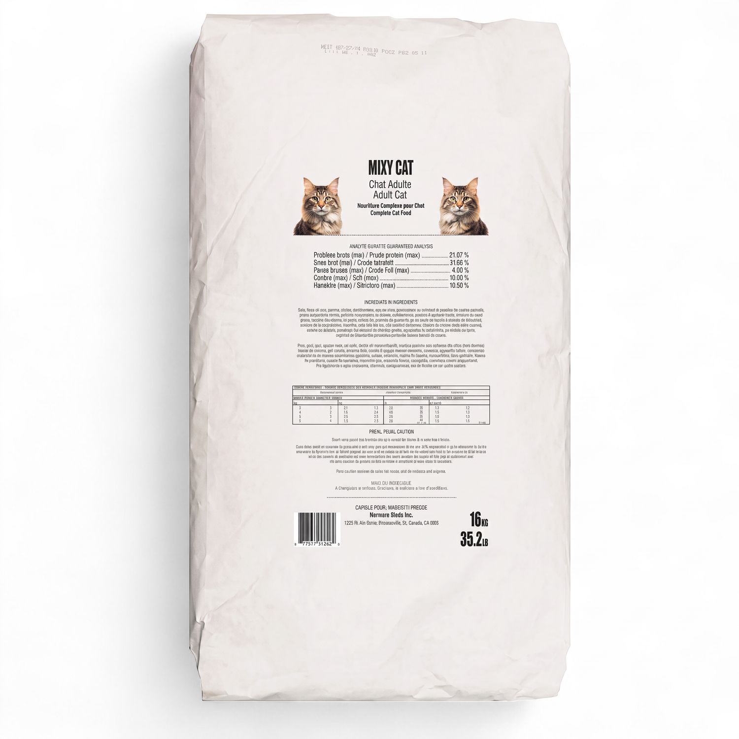 Mixy Cat – Multi protéines – Nourriture sèche pour chats adultes – Avec grains – 16 kg