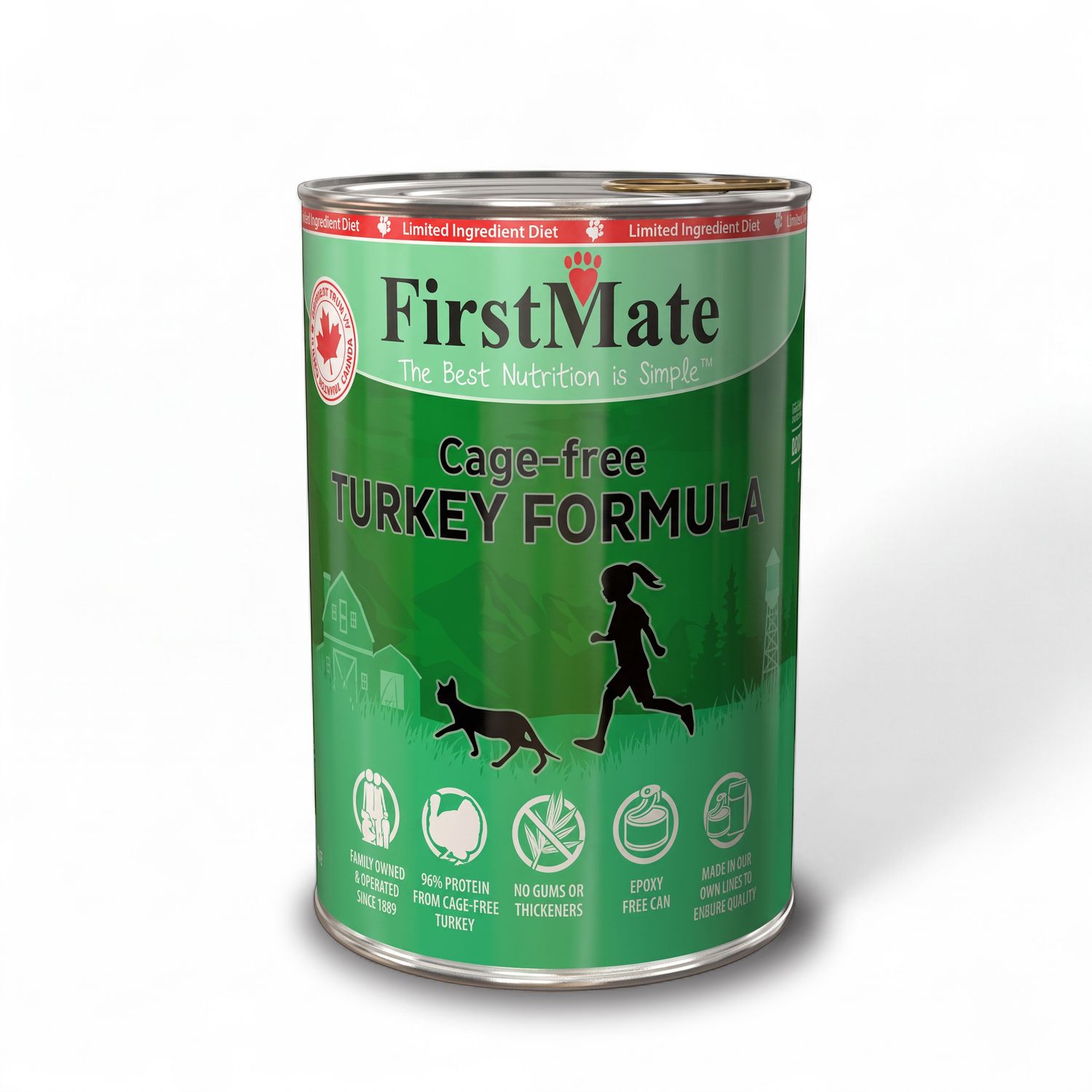 FirstMate® – LID à la dinde – Nourriture humide pour chats et chatons – Sans grains – 12,2 oz