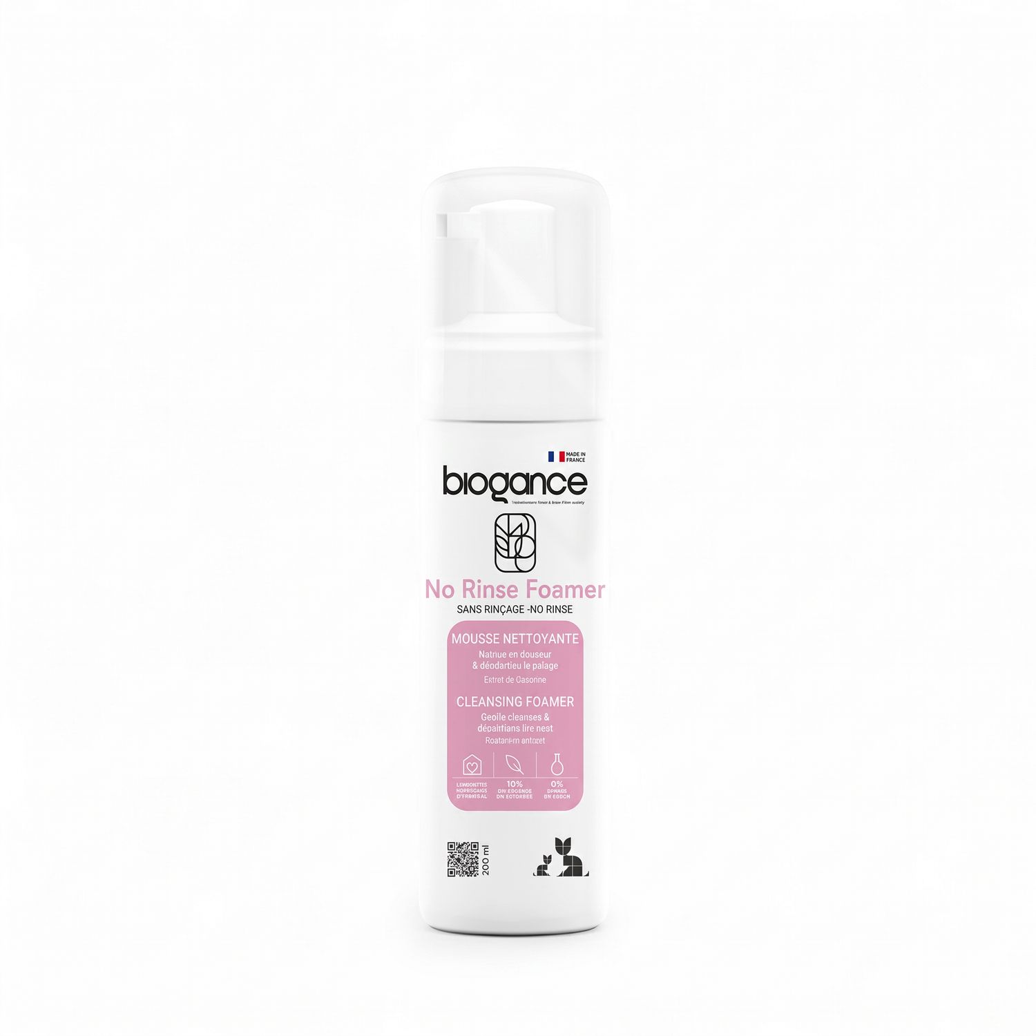 Biogance® – No Rinse Foamer – Mousse nettoyante sans rinçage pour chats – 200 ml