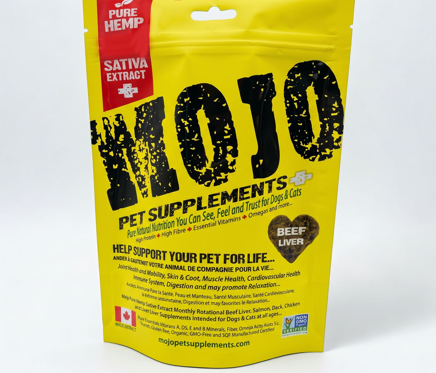 Mojo® – Supplément à base de chanvre pour chiens et chats – Saveur de bœuf – 186 g