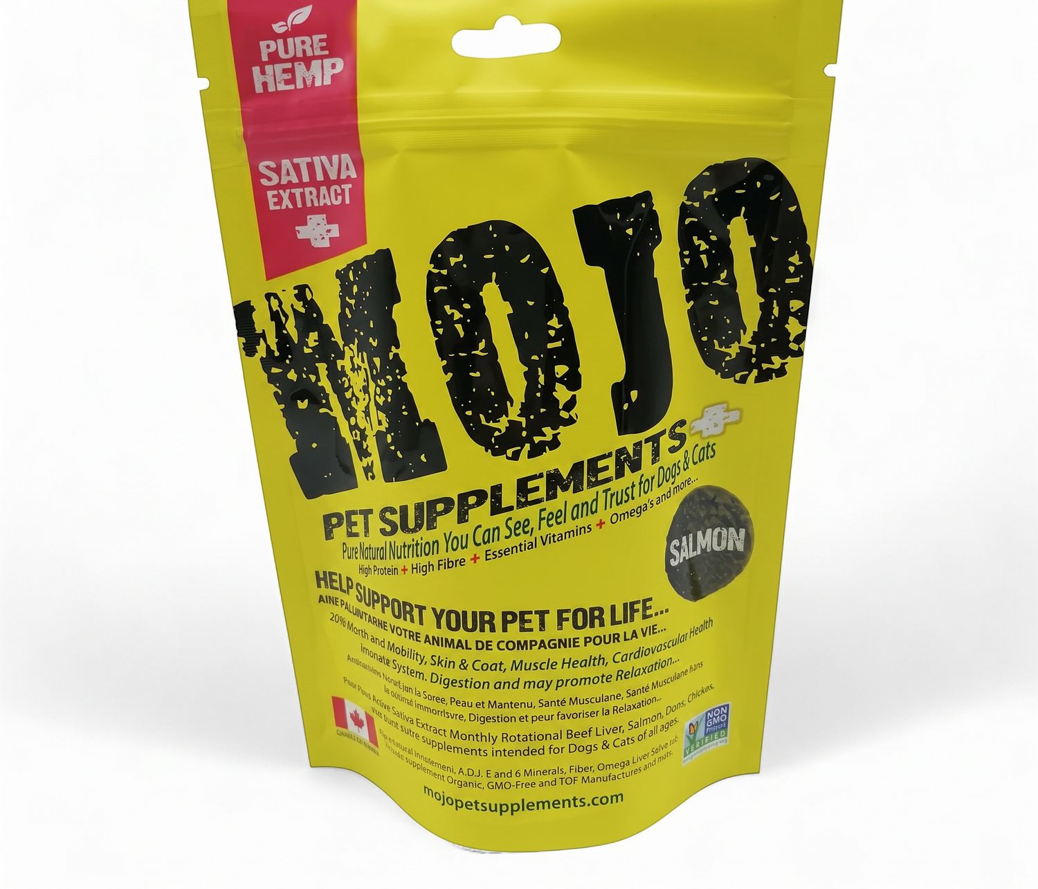 Mojo® – Supplément à base de chanvre pour chiens et chats – Saveur de saumon – 138 g