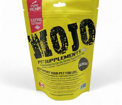 Mojo® – Supplément à base de chanvre pour chiens et chats – Saveur de saumon – 138 g