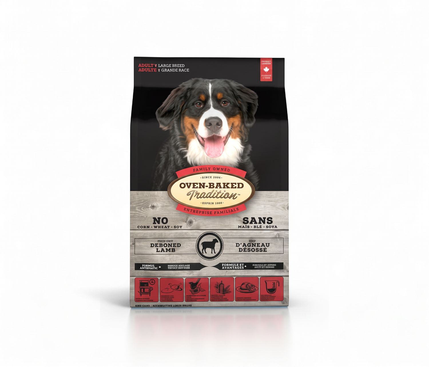 Oven-Baked Tradition® – Nourriture sèche pour chiens adultes de grande race – Agneau – Avec grains – 25 lb