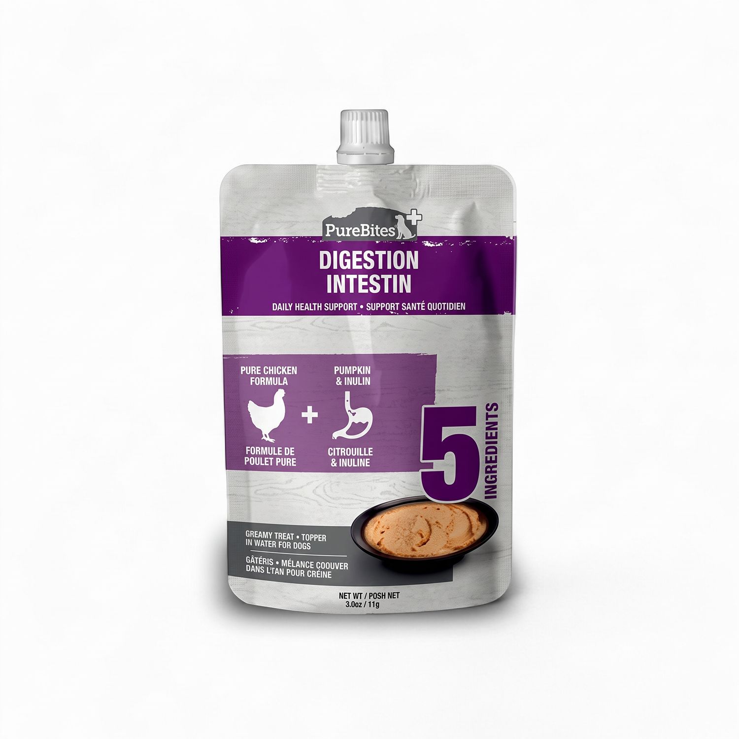 PureBites® Plus – Squeezables Intestin et digestion pour chiens – Sans grains – 71 g