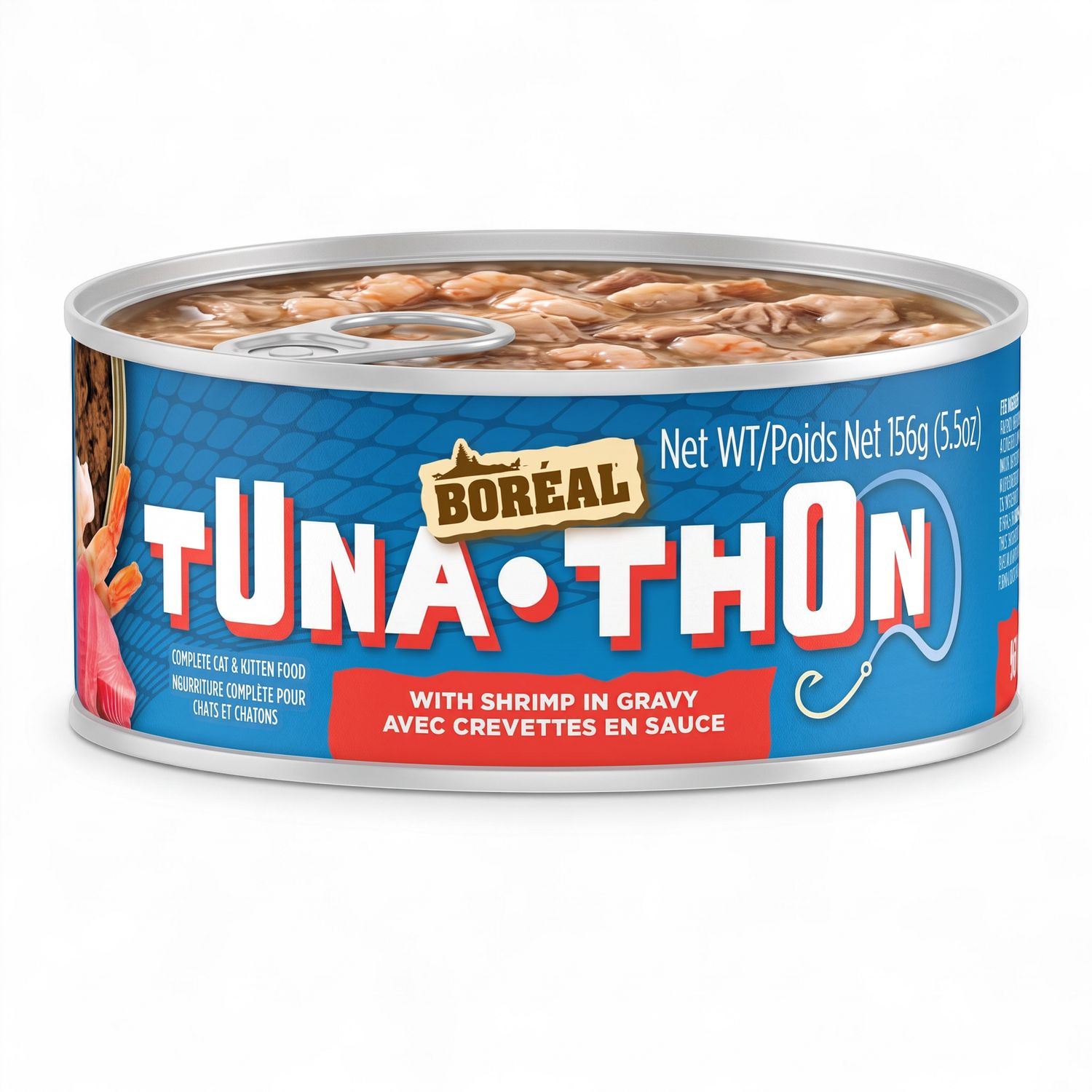 Boréal® – Nourriture humide pour chats adultes – Thon rouge avec crevettes en sauce – Sans grains
