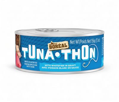 Boréal® – Nourriture humide pour chats adultes – Thon rouge avec poisson blanc en sauce – Sans grains
