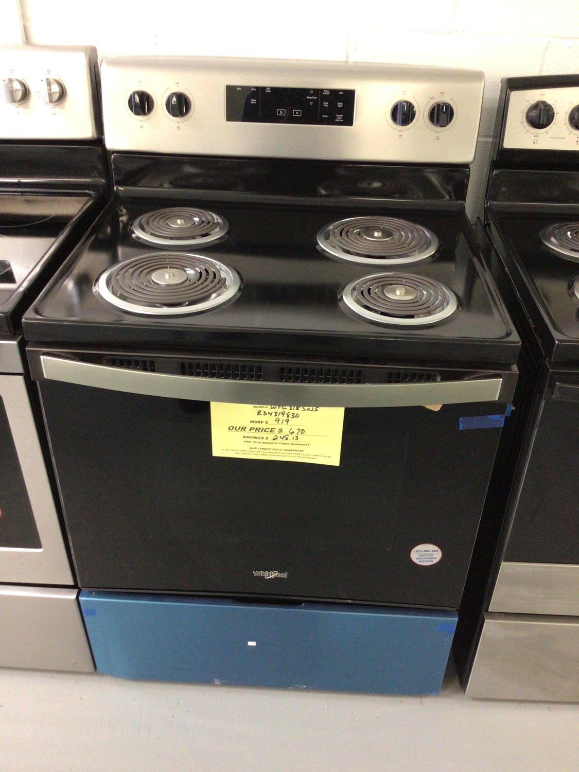 WHIRLPOOL RANGE WFC315S0JS