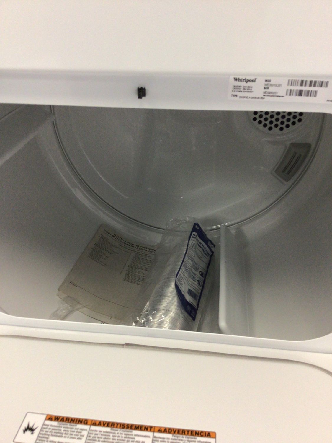 WHIRLPOOL DRYER WED5010LW-3 ELECTRIC