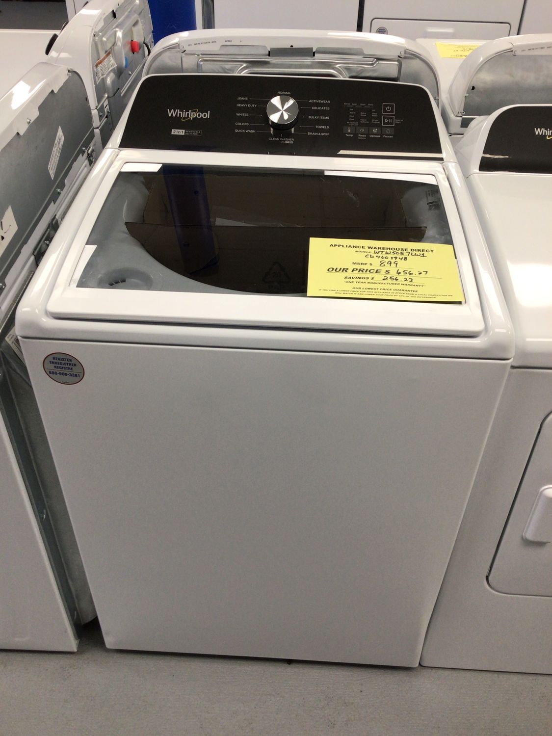 WHIRLPOOL WASHER WTW5057LW-2 4.7-4.8 cu. ft.