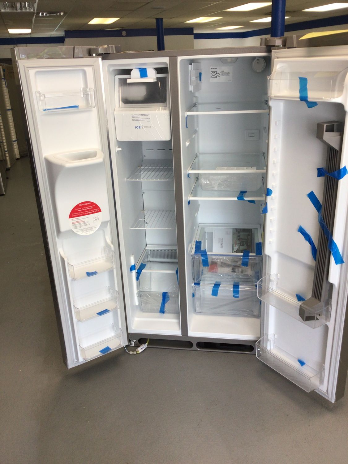 FRSS2623AS Frigidaire 26 cu.ft. Side by Side with Ice Maker Stainless Steel Energy Star H.68 W.33 D.32.5