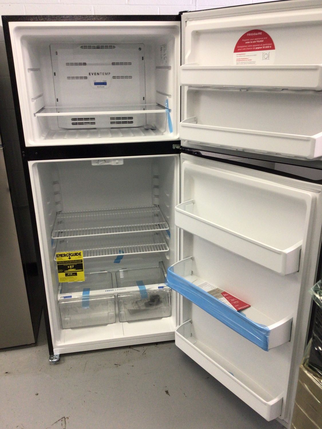FFTR1814WD Frigidaire 30 in. 18.3 cu.ft. Top Freezer Refrigerator, Garage Ready Black H.66.375 in. W.30 in. D.30.375 in.