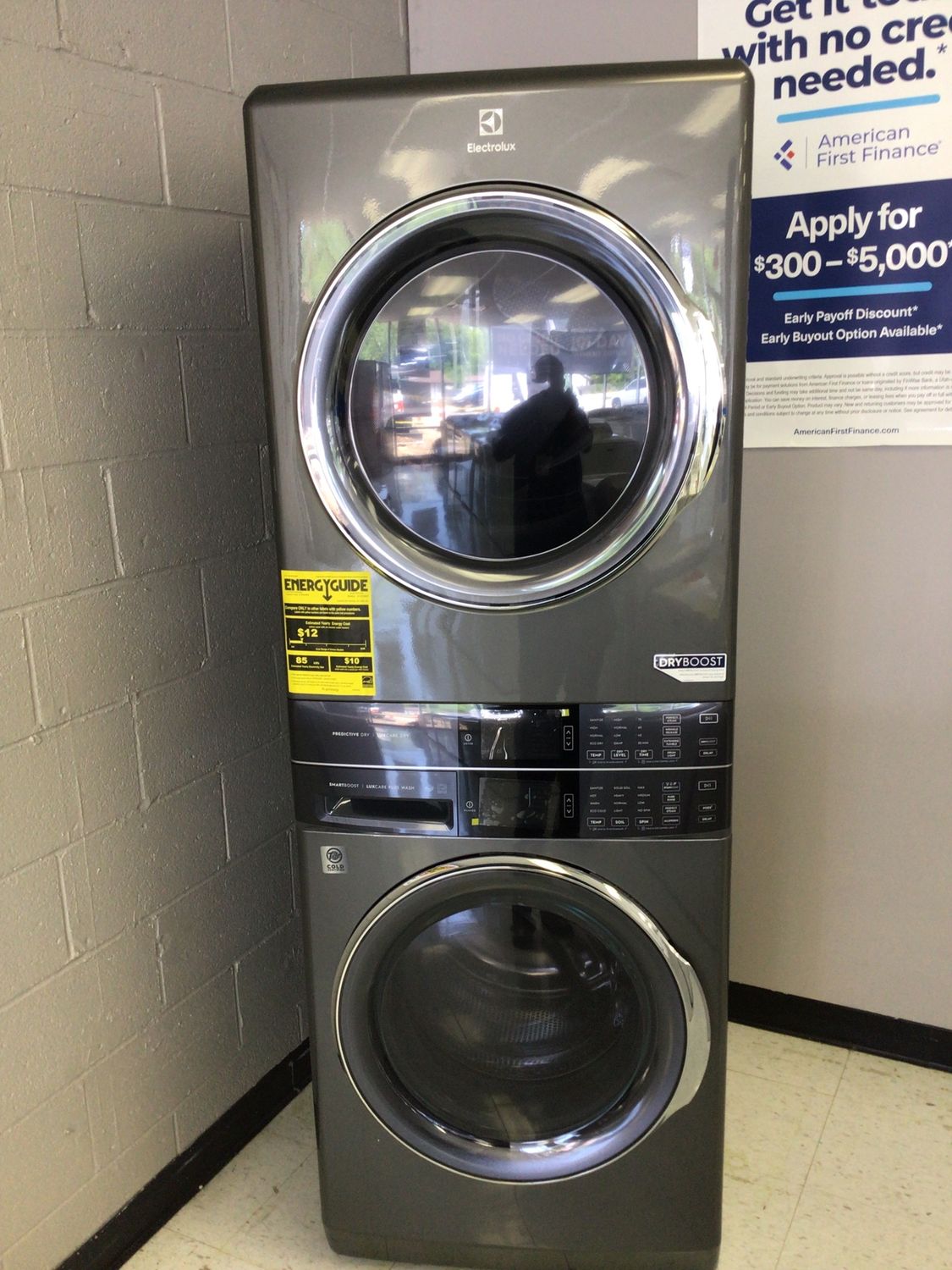 ELTG7600AT-1 Electrolux 4.5 cu.ft. and 8.0 cu.ft. Gas Stacked Washer/Dryer Laundry Tower in Titanium