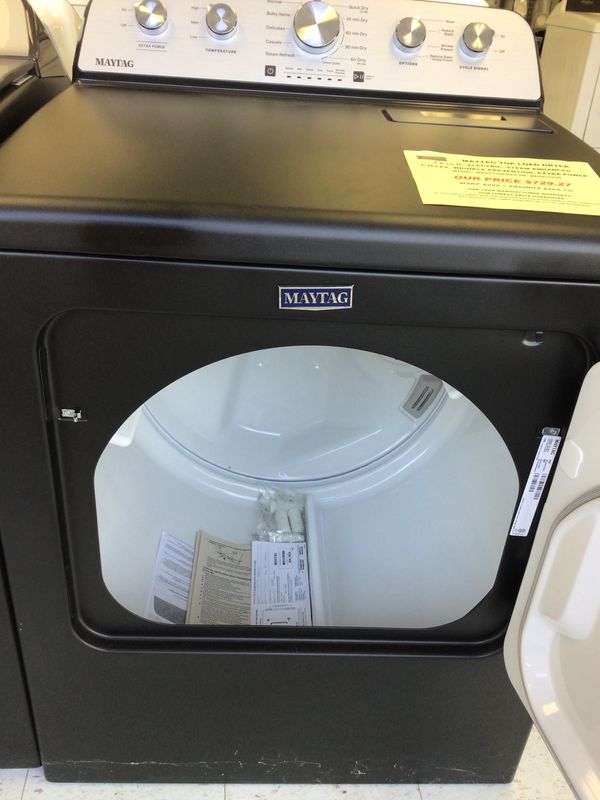 MED5430PBK MAYTAG ELECTRIC DRYER VOLCANO BLACK EXTRA POWER, STEAM ENHANCED MOISTURE SENSING WRINKLE PREVENTION