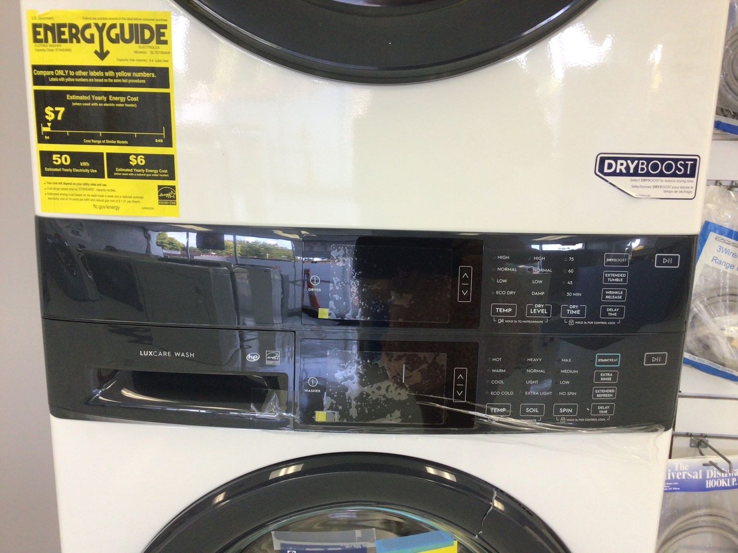 ELTE7300AW ELECTROLUX LAUNDRY TOWER - 4.4 cu.ft. STACKED WASHER &amp; 8.0 cu.ft. ELECTRIC DRYER, ENERGY STAR