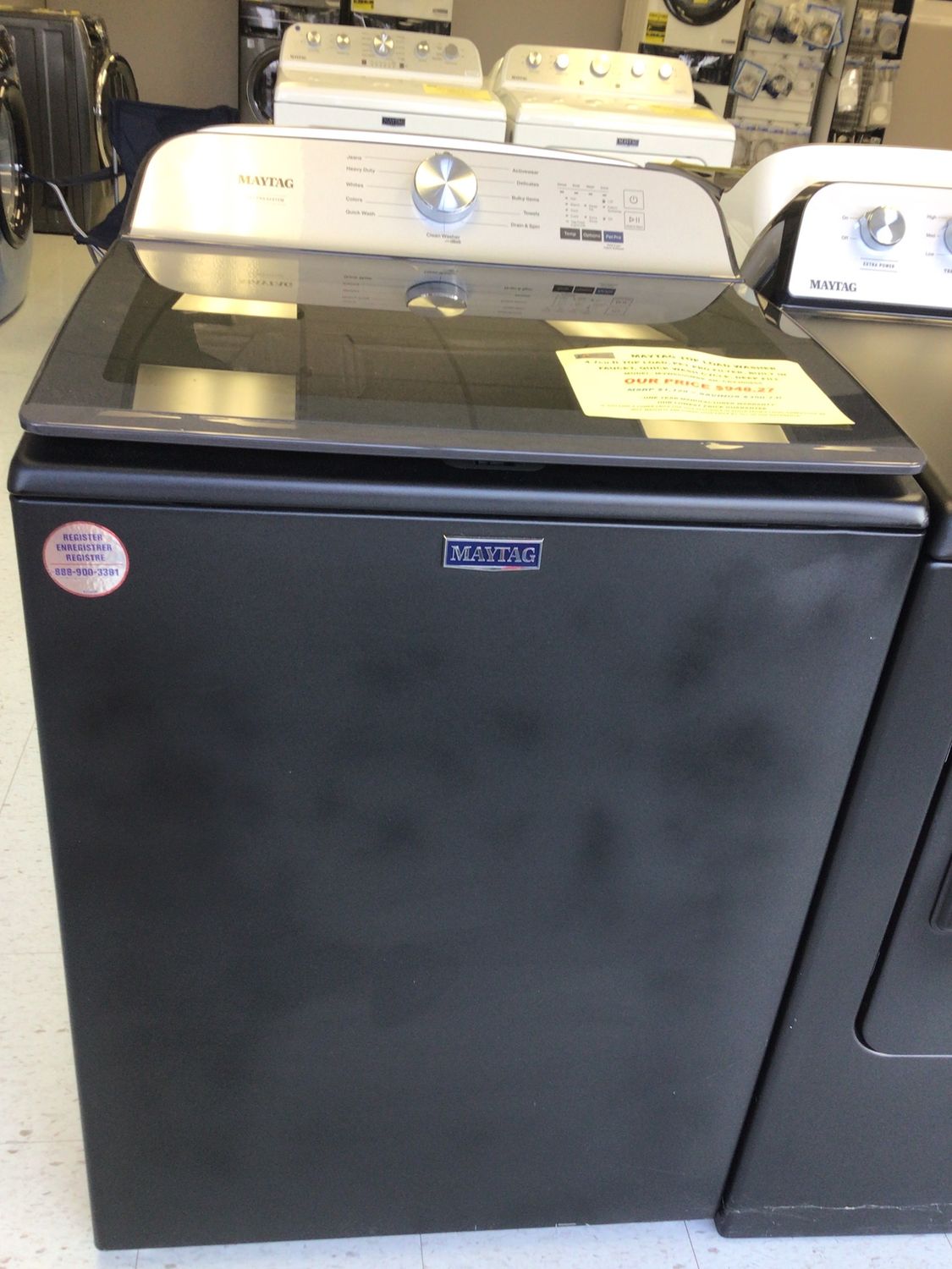 MAYTAG WASHER MVW6500MBK 4.7 cu. ft.  PET PRO TOP LOAD WASHER VOLCANO BLK