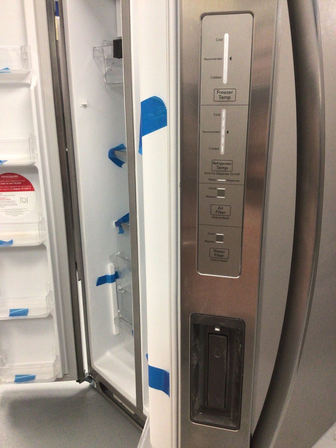 GRSN2620AF-1 FRIGIDAIRE GALLERY REFRIGERATOR, 26 cu.ft., SIDE-BY-SIDE, SMUDGEPROOF STAINLESS STEEL H 69.875&quot; W 36.125&quot; D 35.875&quot;