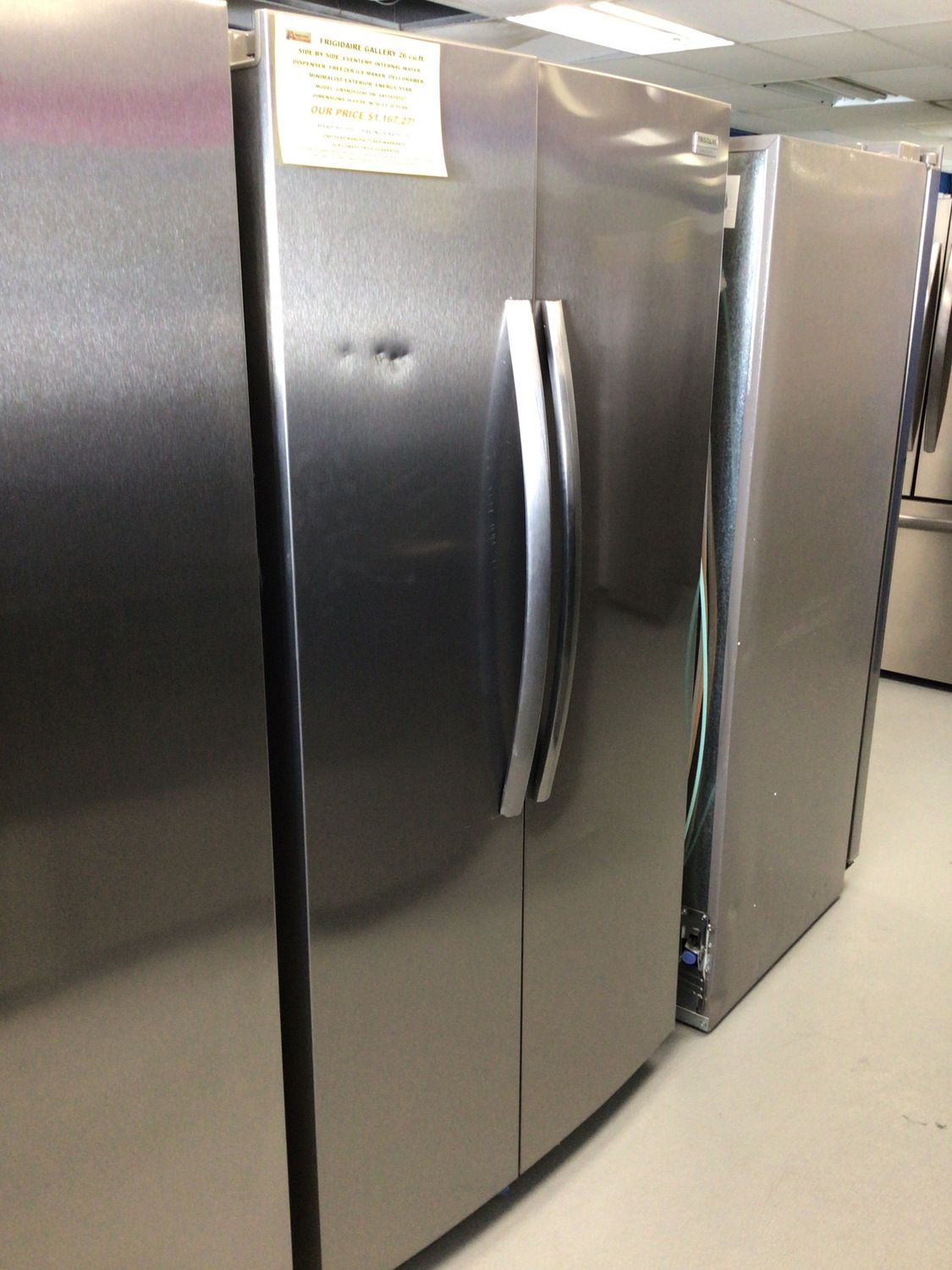 GRSN2620AF-2 FRIGIDAIRE GALLERY REFRIGERATOR, 26 cu.ft., SIDE-BY-SIDE, SMUDGEPROOF STAINLESS STEEL H 69.875&quot; W 36.125&quot; D 35.875&quot;