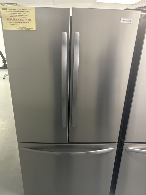 FRFN2813 FRIGIDAIRE REFRIGERATOR, 29 cu.ft., 3-DOOR FRENCH DOOR, SMUDGEPROOF STAINLESS STEEL H 70&quot; W36&quot; D 35.7&quot;