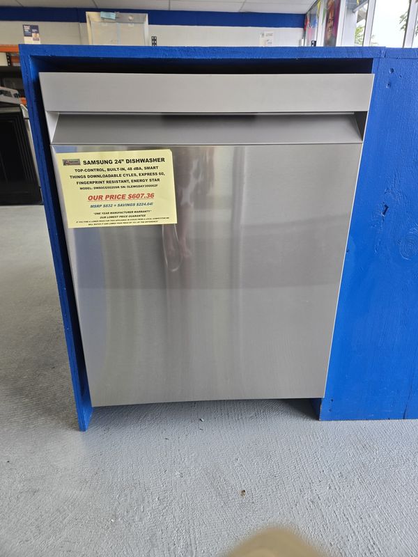 DW80CG5020SR SAMSUNG 24&quot; DISHWASHER TOP-CONTROL, BUILT-IN, 48 dBA, SMART THINGS DOWNLOADABLE CYCLES, EXPRESS 60, AUTORELEASE, STAINLESS STEEL TUB, FINGERPRINT RESISTANT, ENERGY STAR