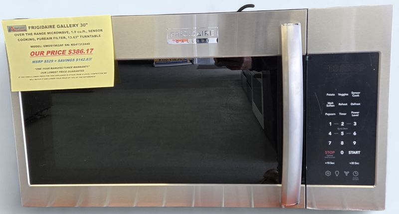 GMOS1962AF Frigidaire Gallery 1.9 cu.ft. 30 in. Over-The-Range Microwave w/ Sensor Cooking Stainless Steel