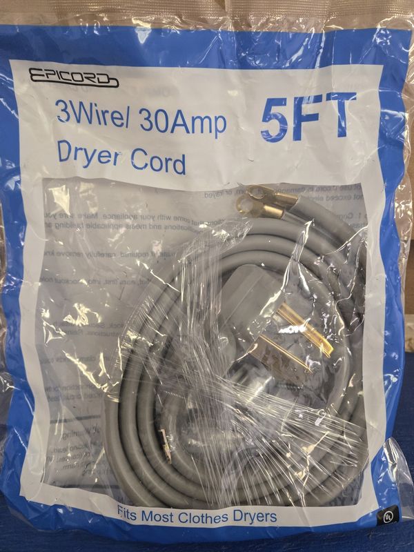 ACC: DRYER CORD 30-AMP 3-PRONG 5-FT