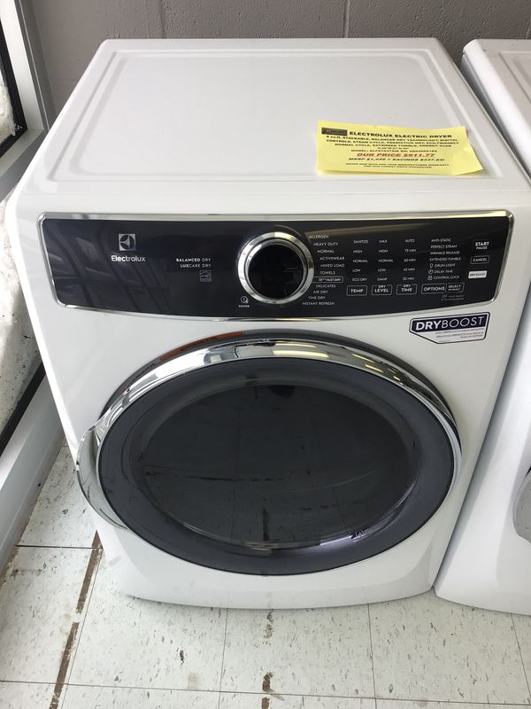 ELFE7637AW ELECTROLUX DRYER, ELECTRIC, 8 cu.ft. STACKABLE, BALANCED DRY TECHNOLOGY, DIGITAL CONTROLS, STEAM CYCLE, PREDICTIVE DRY, ECO-FRIENDLY NORMAL CYCLE, EXTENDED TUMBLE, ENERGY STAR, WHITE, H.38"