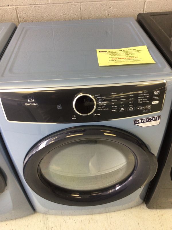 ELFG7637AW ELECTROLUX DRYER, GAS, 8 cu.ft. STACKABLE,18 MIN FAST DRY, PERFECT STEAM CYCLE, LUXCARE DRY ADVANCED MOISTURE SENSING/PREDICTIVE DRY, ECO NORMAL CYCLE, EXTRA TUMBLE, ENERGY STAR, WHITE, H.3
