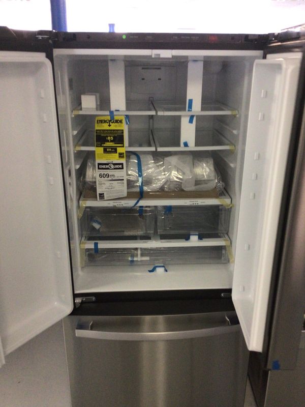GNE25JYKFFS GE REFRIGERATOR 3-Door French Door, Ice Maker, Internal Water Dispenser,  Frost Free, Adjustable Glass Shelves, Turbo Cool/Freeze,  Quick Space Shelf, Energy Star, Fingerprint Resistant St