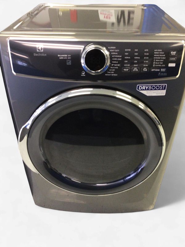 ELFE7637AT-1 Electrolux Dryer, 8 cu. Ft. Stackable,Eco-friendly Normal Cycle, LuxCare Moisture Sensor, Predictive Dry, Steam Cycle, Extended Tumble, Energy Star, Titanium
