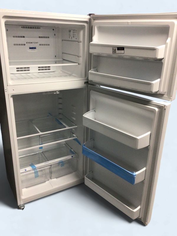 FFHT1835VW-4 Frigidaire Fridge, 18.3 cu. ft. Top Mount, Garage Ready,EvenTemp Cooling, Frost Free, Flexible Storage, Glass Shelving, Ice-Maker Ready, Energy Star, White, H.66.38" W.30" D.30.38"