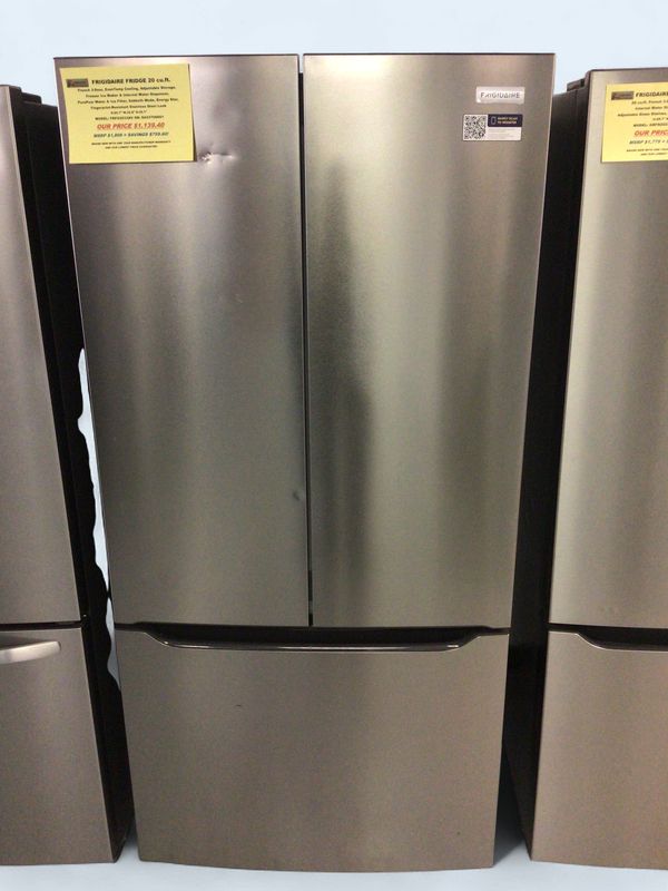 FRFG2033AV Frigidaire  Fridge, 20 cu ft French 3-Door with Freezer Ice Maker &amp; Internal Water Dispenser, EvenTemp Cooling, Adjustable Storage,Sabboth Mode, Energy Star, Fingerprint-Resistant Stainless