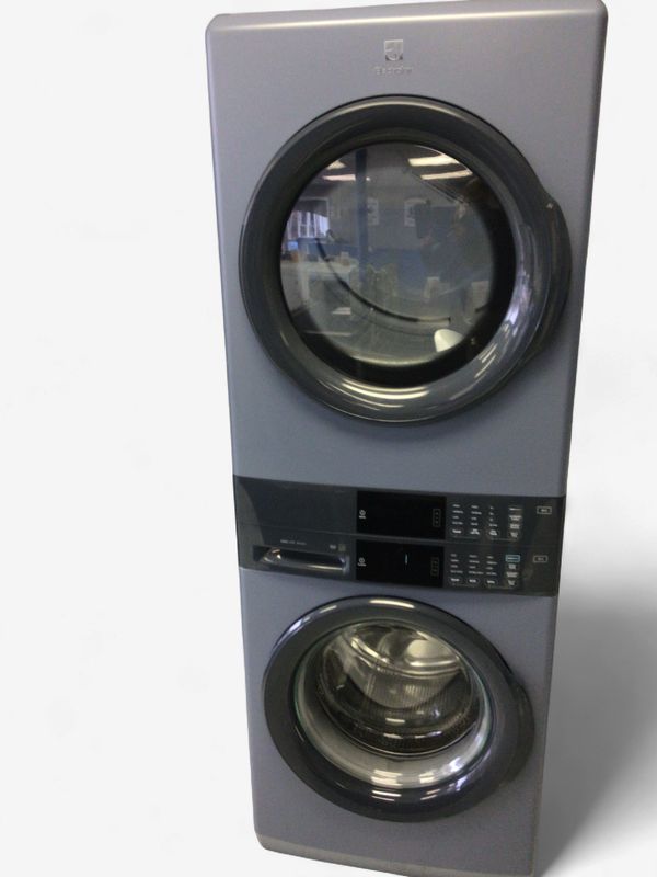 ELTE7300AD Electrolux Laundry Tower, 4.4 cu. ft. Front Load Washer and 8 cu. ft. Electric Dryer, LuxCare Wash, 15 min Wash/15 min Dry, 7 Wash/7 Dry Cycles, Air Fluff, Hight Efficiency, Energy Star, De