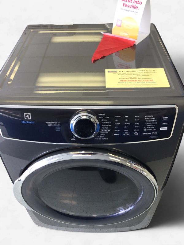 ELFG7637AT Electrolux Dryer 8 cu.ft.Gas, Front Load, 11 Cycles, LuxCare, Predictive Dry, Fast Dry, Instant Refresh, Steam Cycle, Stackable, Energy Star, Titanium, H.38" W.27" D.32"